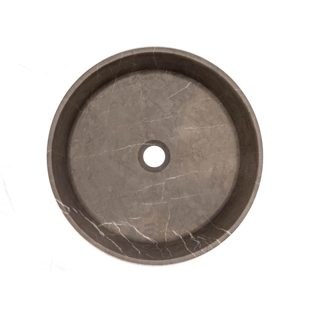 Eden 16'' Gray Marble Circular Vessel Sink
