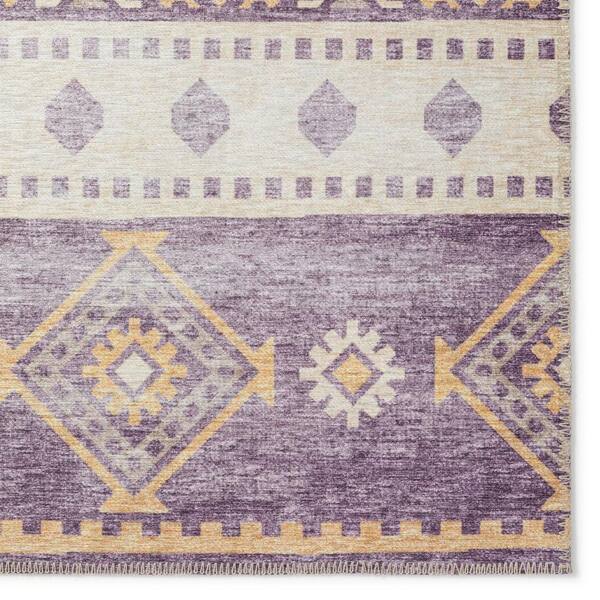 Addison Rugs - Yuma Purple 10 ft. x 14 ft. Geometric Indoor/Outdoor Washable Area Rug