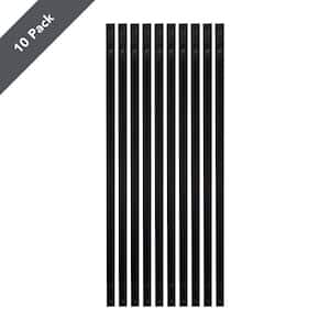 40 in. x .99 in. Black Aluminum Rectangular Traditional Baluster (10-Pack)