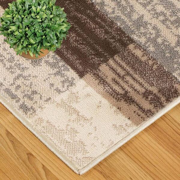 Bernadette Slate 3 ft. x 8 ft. Loomed Abstract Polypropylene Runner Area Rug