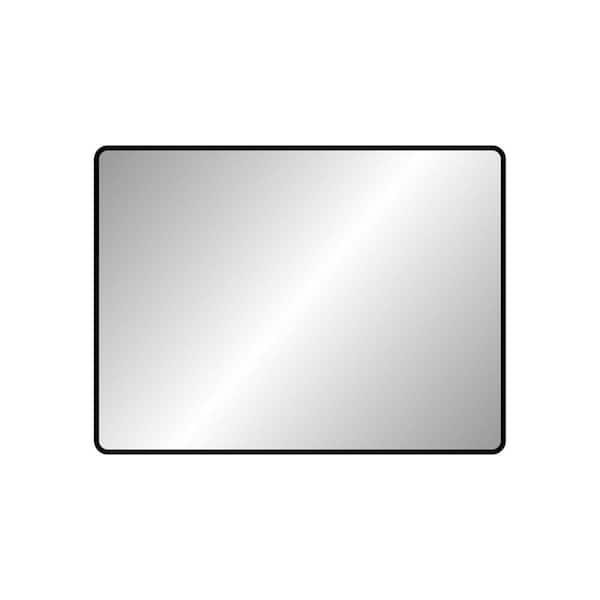 FORCLOVER 48 in. W x 36 in. H Large Rectangular Aluminum Framed Mirror Wall Mounted Bathroom Vanity Mirror in Black