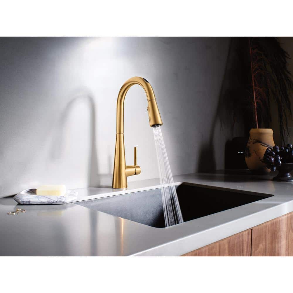 Brushed Gold Smart Touchless Pull-Down Kitchen Faucet