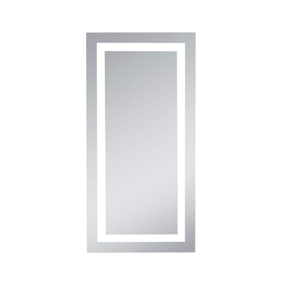 Timeless Home 20 in. W x 40 in. H Rectangle Frameless Glossy White LED Mirr