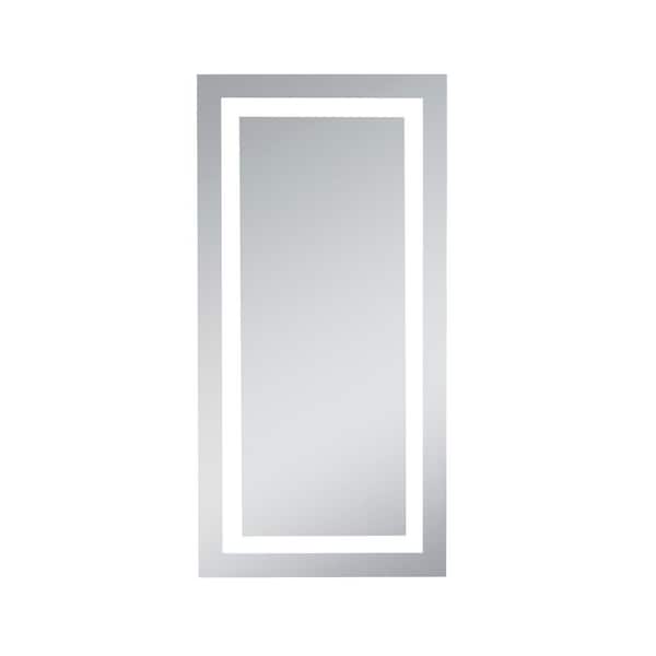 Unbranded Timeless Home 20 in. W x 40 in. H Rectangle Frameless Glossy White LED Mirror
