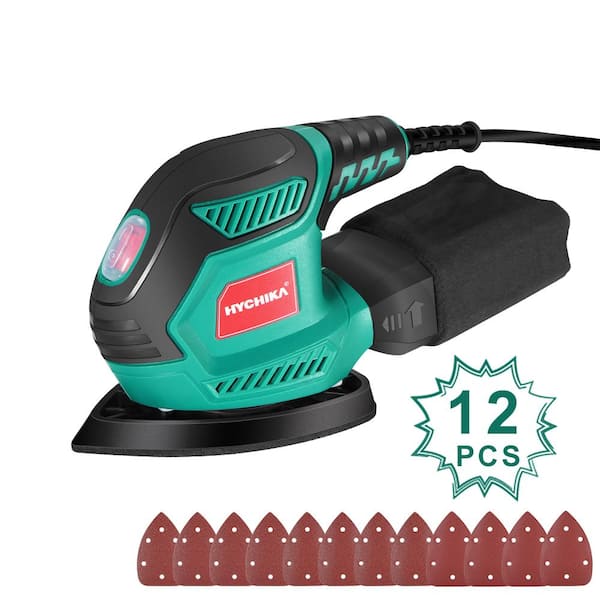HYCHIKA 1.6 Amp Corded Mouse Detail Sander, 200-Watt 1,4000 OPM with  Efficient Dust Collection System, Sandpapers (12-Pieces) MS200W - The Home  Depot