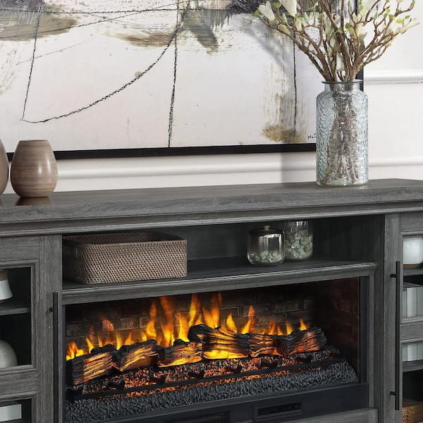 Whalen 74 inch Fireplace Freestanding Console-Dark and Medium