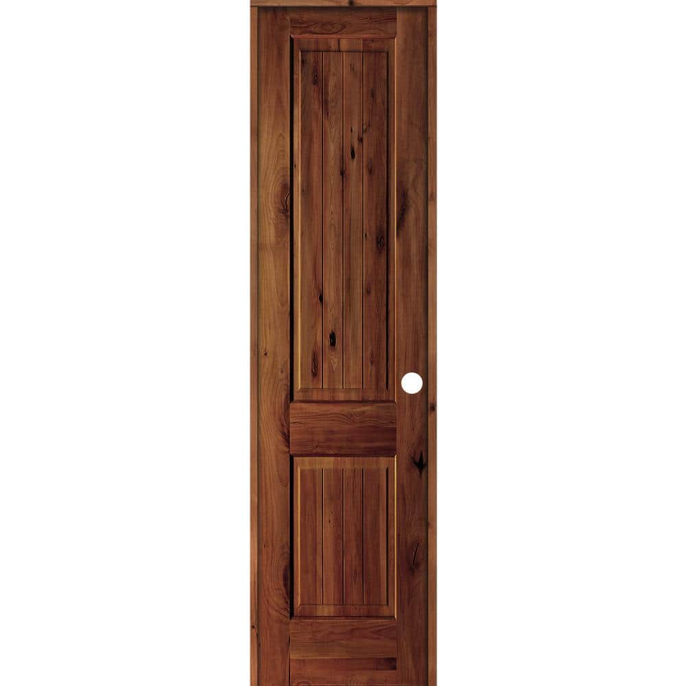 中野庸二、【out door in side(left)】 Krosswood Doors 24 in. x 96 in. Knotty Alder 2 Panel Left-Hand