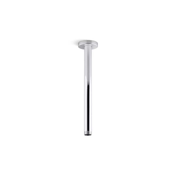 KOHLER Statement 12 in. Ceiling-Mount Single-Function Rainhead Arm And Flange in Vibrant Polished Nickel