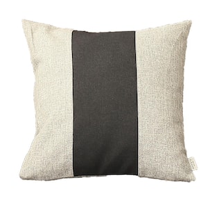 Boho-Chic Handcrafted Jacquard Gray & Black 18 in. x 18 in. Square Solid Throw Pillow Cover