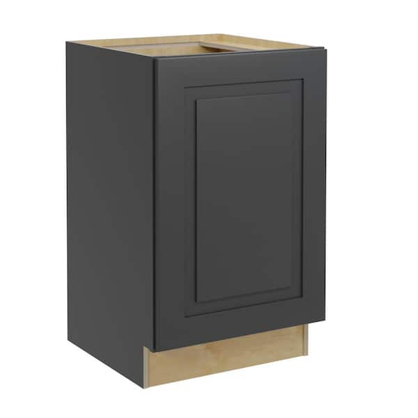 Home Decorators Collection Grayson 21 in. W x 24 in. D x 34.5 in. H Assembled Plywood Full Height Door Base Kitchen Cabinet in Deep Onyx LH