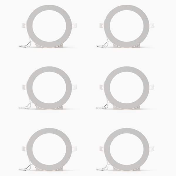 6 in. Slim Recessed LED w/ Night Light 5CCT Selectable White New Construction 12-Watt 1050 Lumens Triac Dimmable 6-Pack