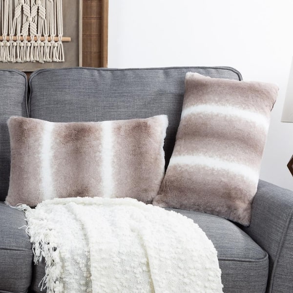 Moe's Home Collection Pillows and Throws XU-1015-29 Cashmere Fur Pillow  Light Grey, Z & R Furniture