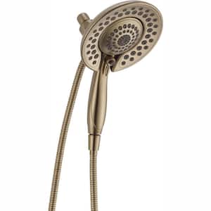 In2ition 5-Spray Patterns 1.75 GPM 6.81 in. Wall Mount Dual Shower Heads in Champagne Bronze