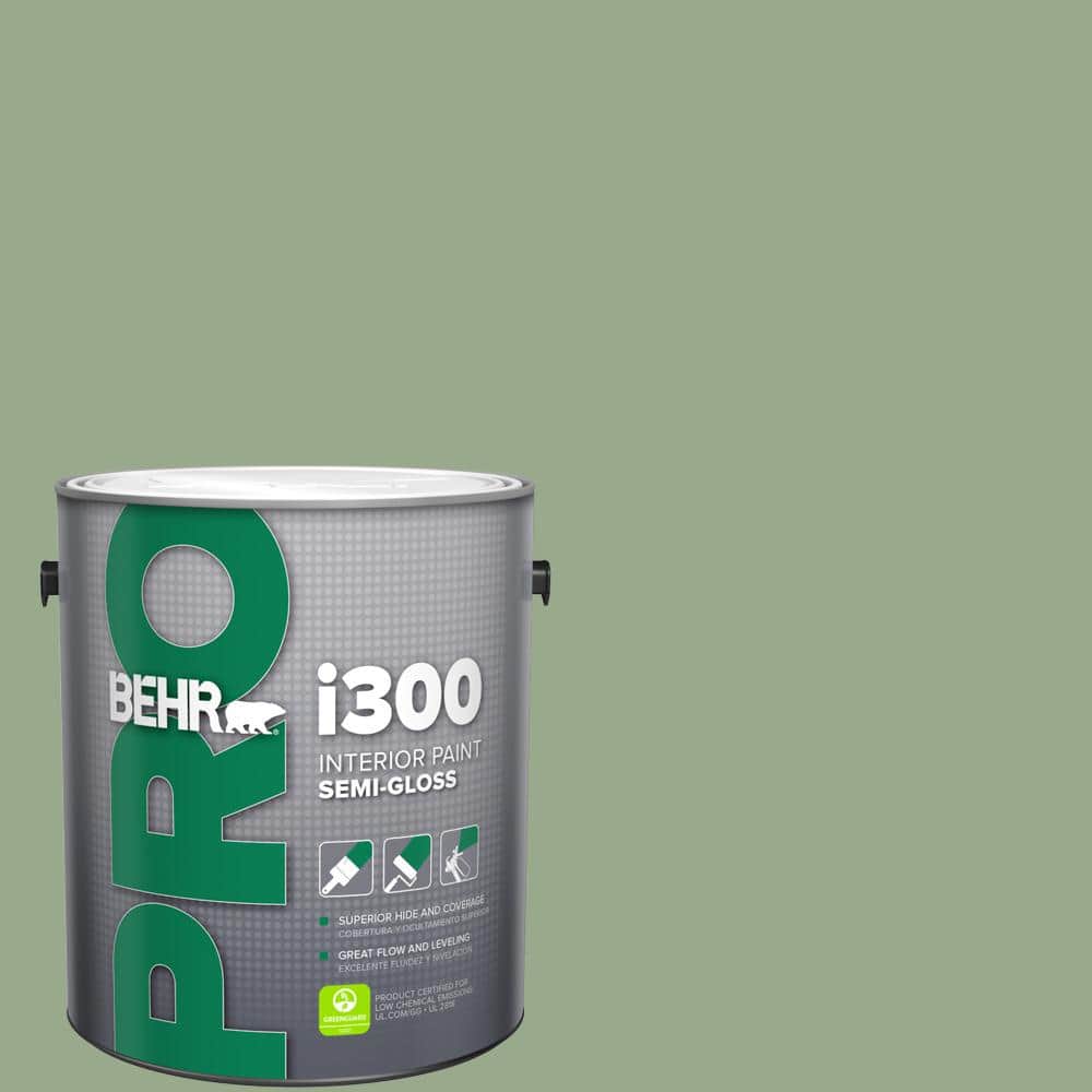 BEHR PRO 1 gal. PPU1105 Pesto Green SemiGloss Interior Paint PR37301