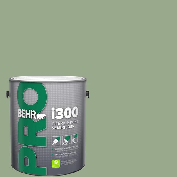 1 gal. #PPU11-05 Pesto Green Semi-Gloss Interior Paint