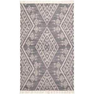 Gray and Ivory Geometric 10 ft. x 14 ft. Area Rug
