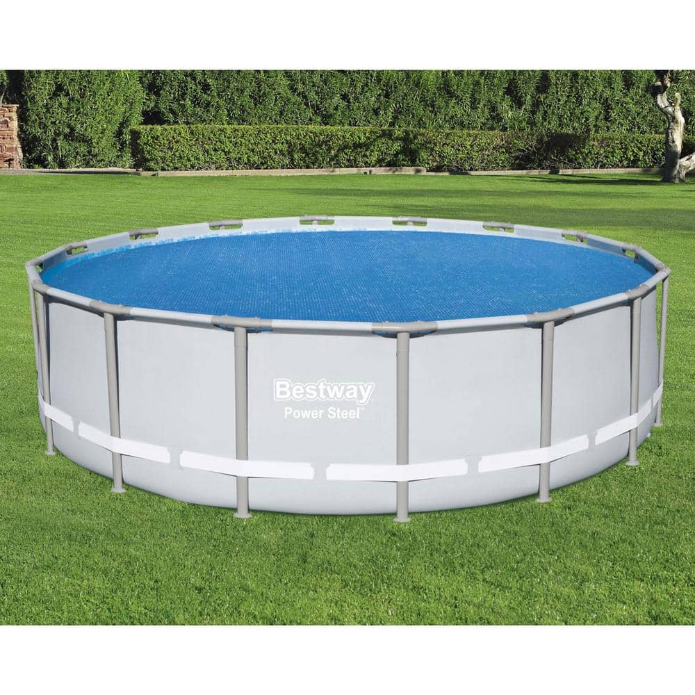 Flowclear 15 ft. x 15 ft. Round Blue Plastic Above Ground Solar Pool Cover
