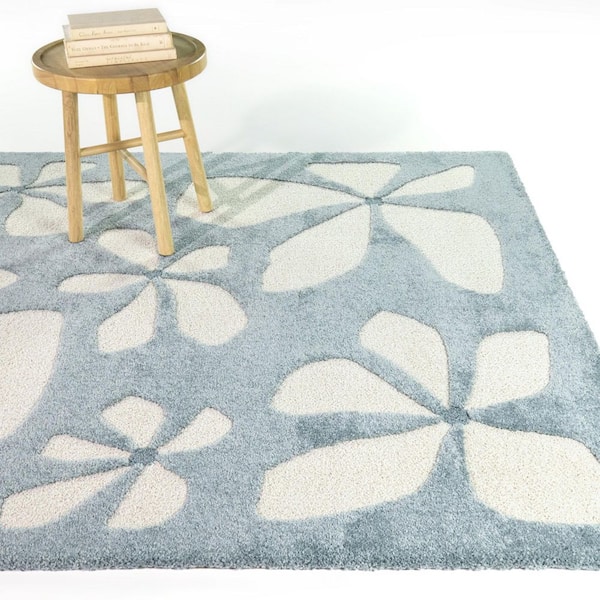 Gabriela Teal 5 ft. 3 in. x 7 ft. Boho Floral Area Rug