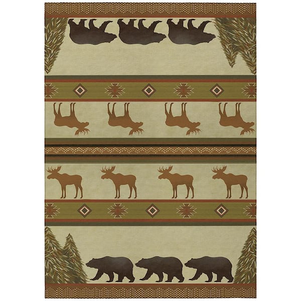 Addison Rugs Adventure Beige 5 ft. x 7 ft. 6 in. Indoor/Outdoor Washable Area Rug