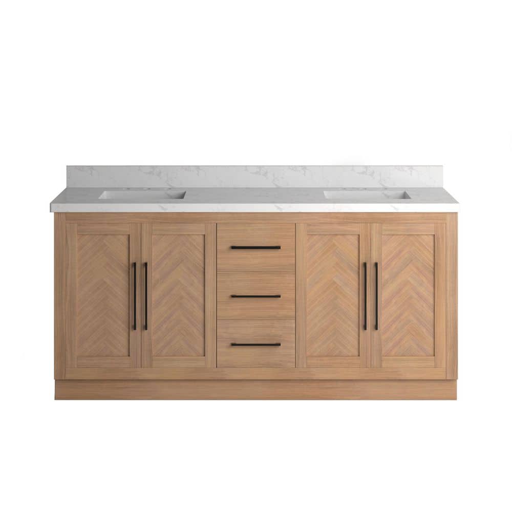 Virtu USA Vivian 72 in. Double Freestanding Bath Vanity in Light
