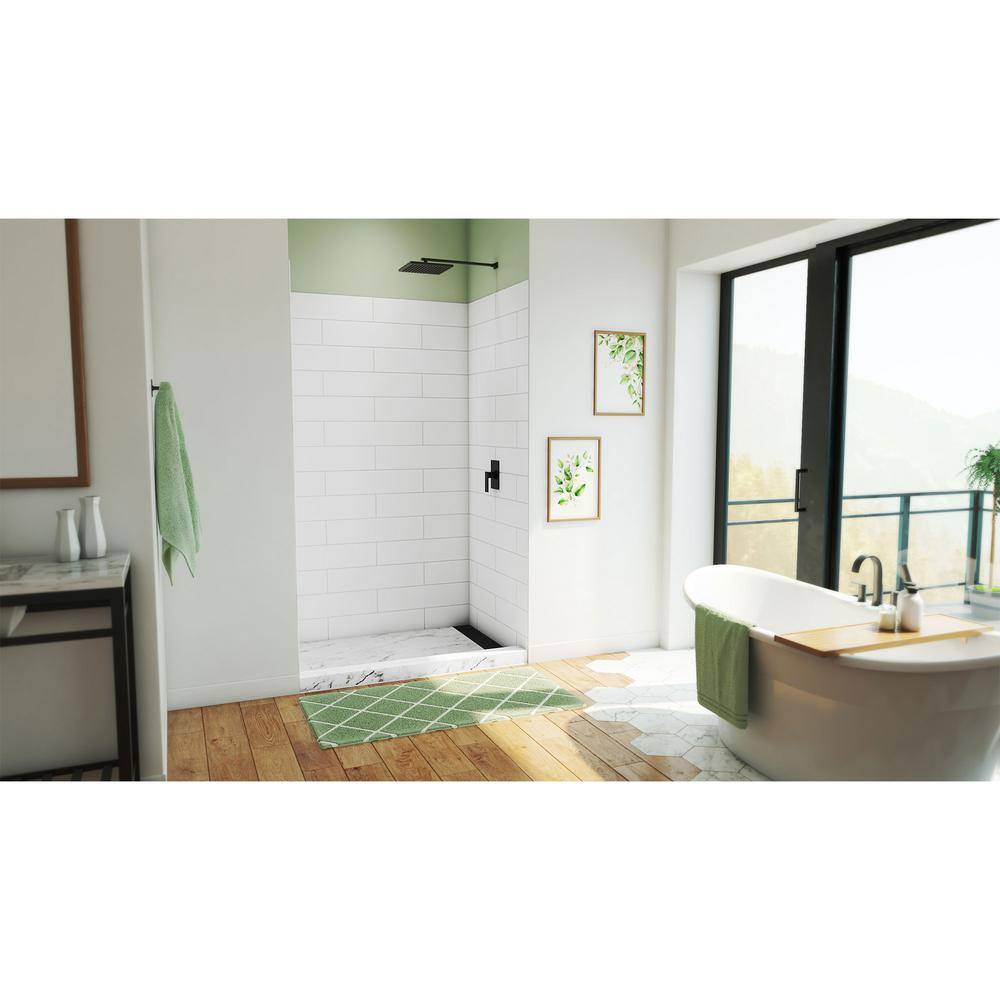 DreamStone White Solid Surface Alcove Shower Wall Kit, 50" x 36" x 84"