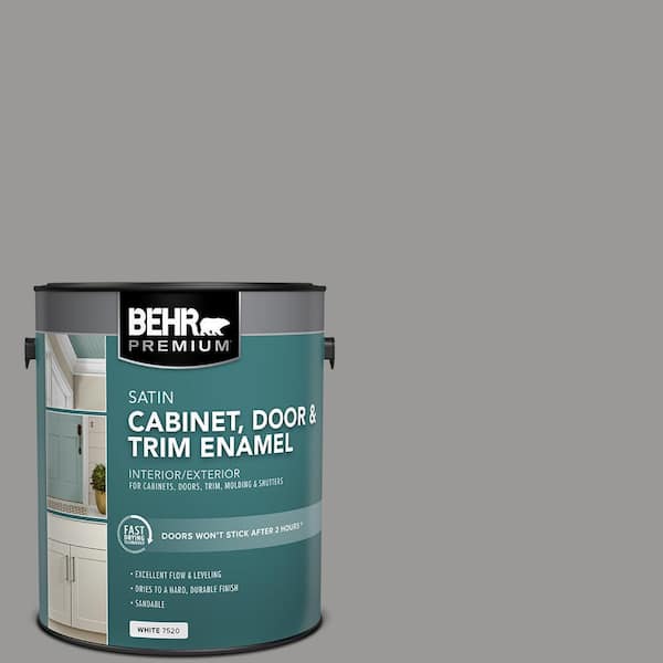 BEHR PREMIUM 1 gal. #HDC-NT-10A Dolphin Gray Satin Enamel Interior/Exterior Cabinet, Door & Trim Paint