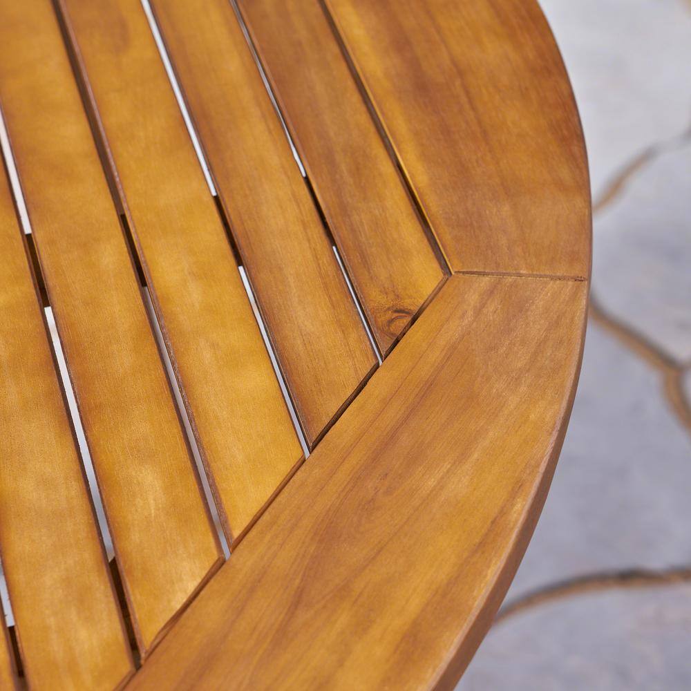 Teak Finish Acacia Wood 5-Piece Outdoor Dining Set