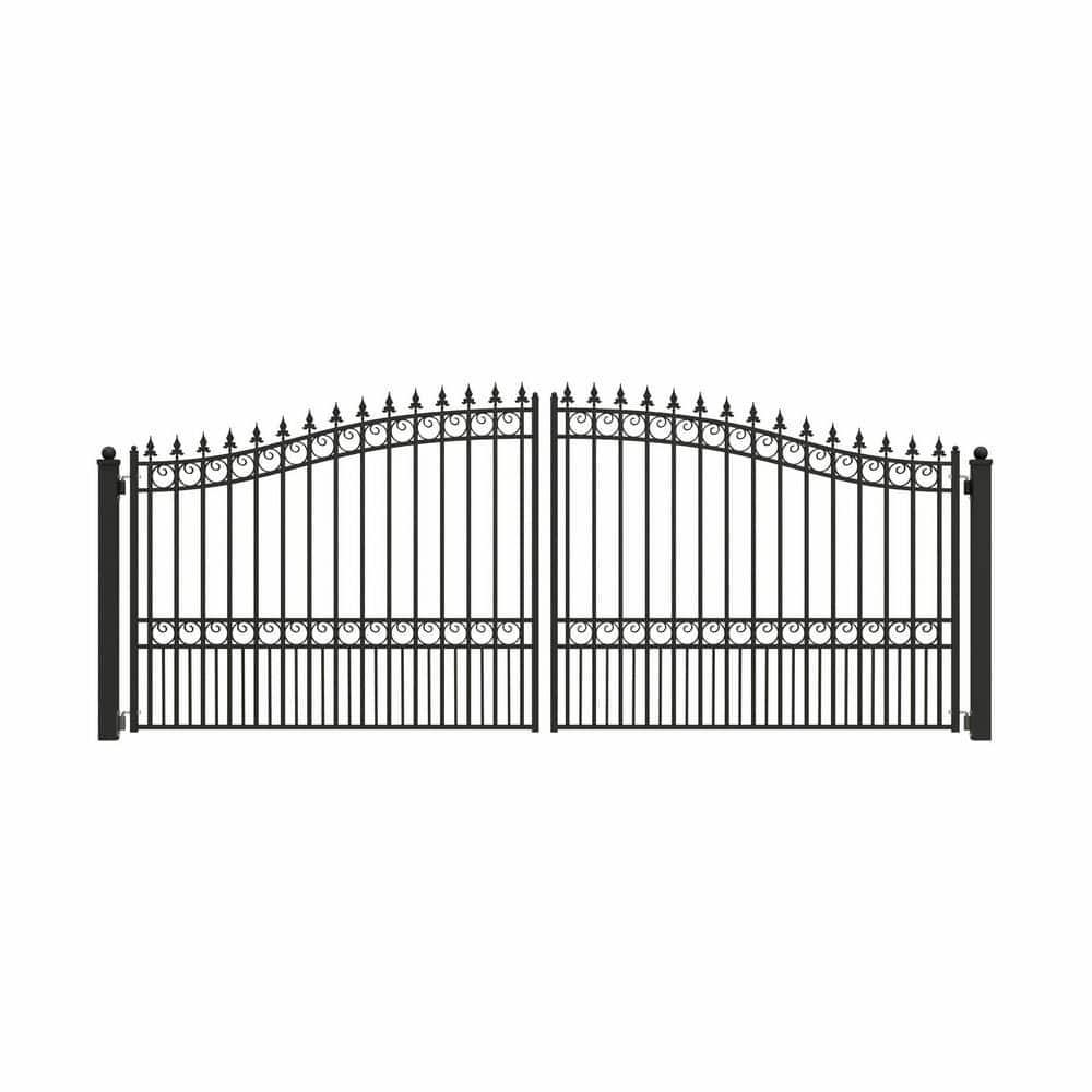 London Style 16 ft. x 6 ft. Black Steel Dual Driveway Fence Gate price history on PriceWatchPro