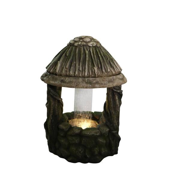 Alpine Well Waterfall Fountain with LED Light