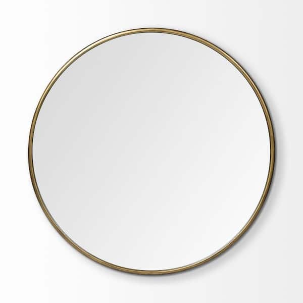 Mercana Large Round Gold Modern Mirror (47.2 in. H x 47.2 in. W)