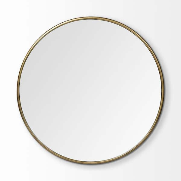 Mercana Large Round Gold Modern Mirror (47.2 in. H x 47.2 in. W) 68545 ...