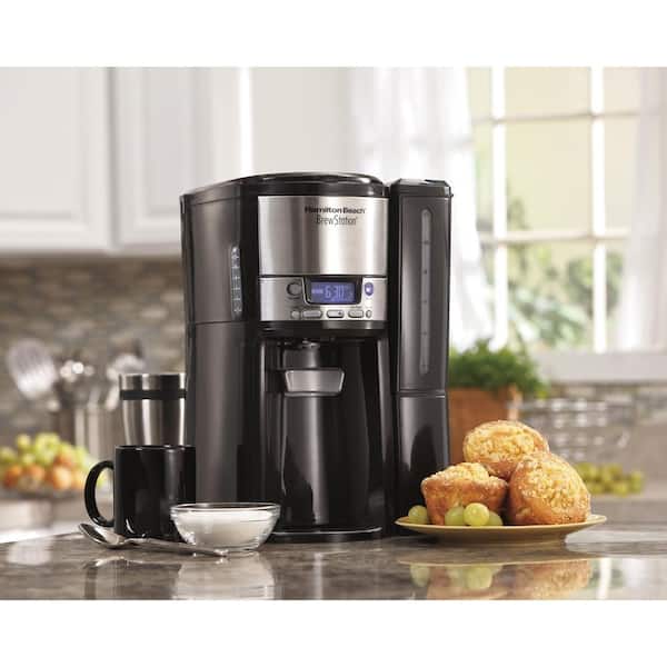 Hamilton Beach BrewStation® 12 Cup Programmable Coffee Maker with Removable  Water Reservoir, Black & Stainless - 47950