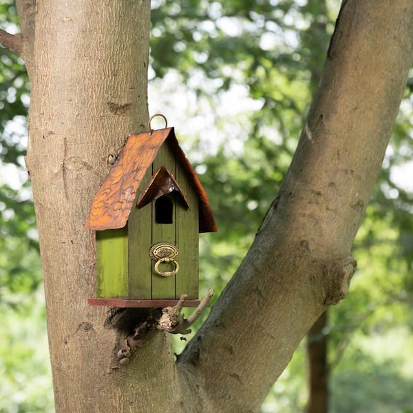 Wooden Birdhouse Outdoor Garden Bird Nesting Box Bird House Garden Decor US 