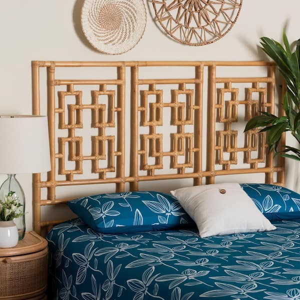 Galvan Honey Rattan Queen Standalone Headboard