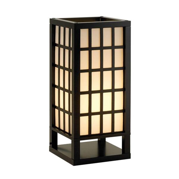 Adesso Middleton 18 in. Black Wooden Table Lamp