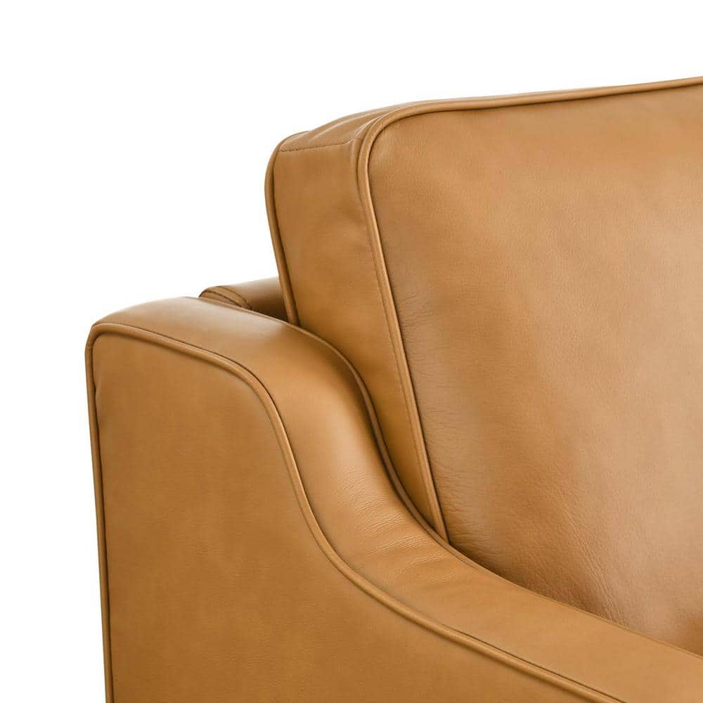 Impart 71'' Tan Genuine Leather Track Arm Sofa