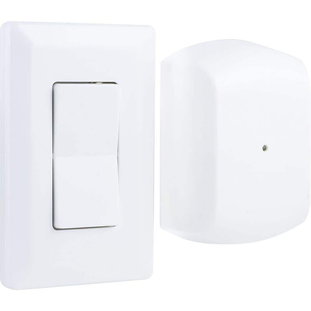 Wireless White Rocker Light Switch with Wall Plate