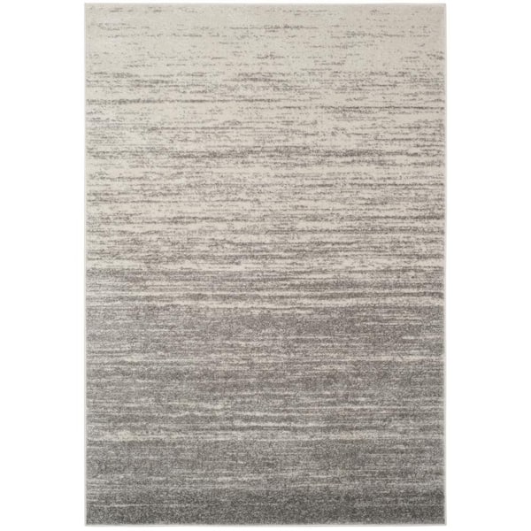Adirondack Light Gray/Gray Solid Color 6 ft. x 8 ft. Striped Area Rug