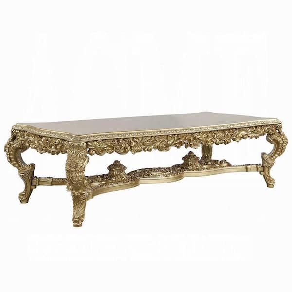 Rexx Gold Wood 51.18 in. 4-Legs Dining Table Seats-10