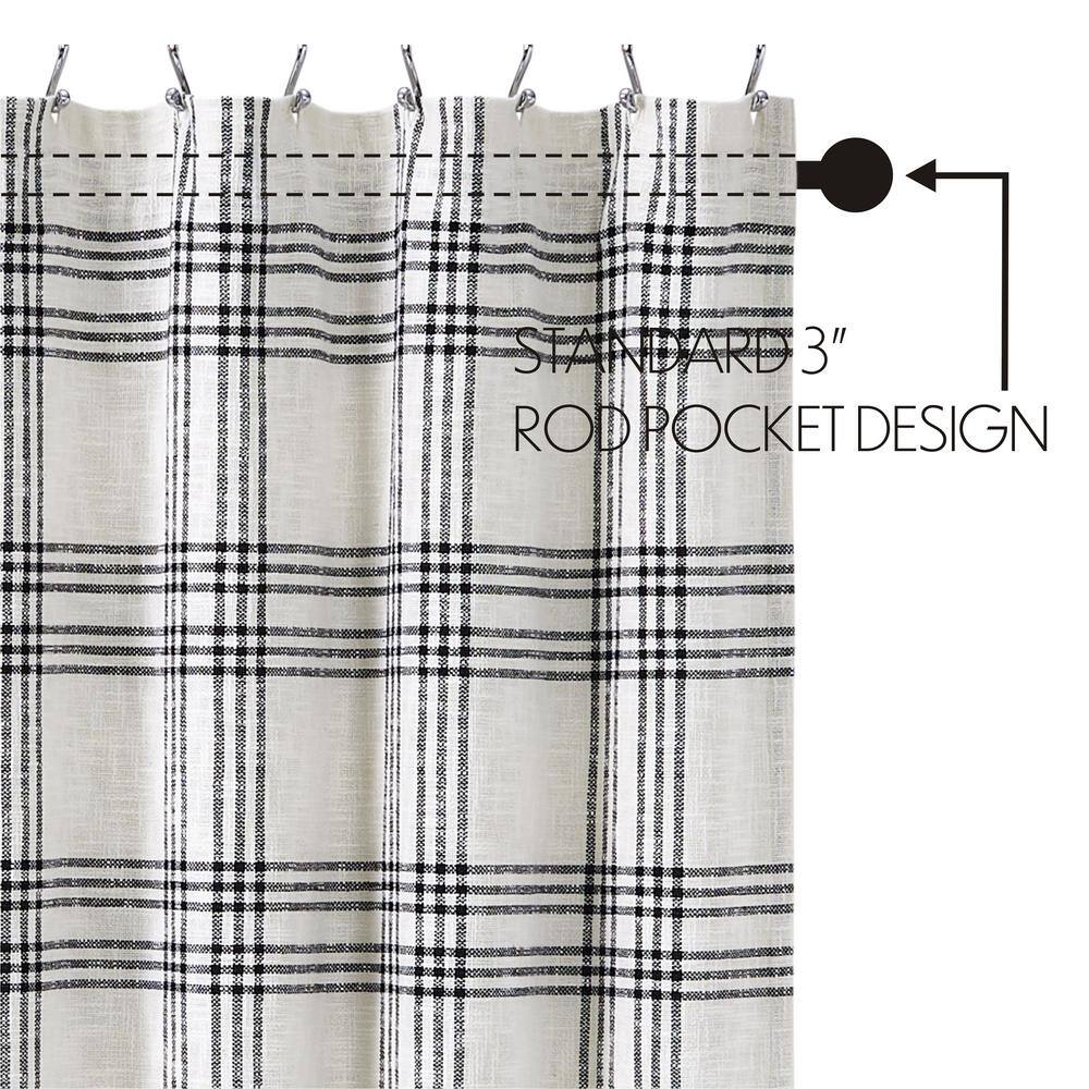 Black and White Plaid Cotton Shower Curtain 72x72