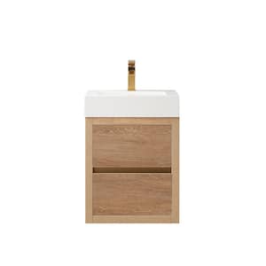 Palencia 18 in. W x 18 in. D x 23.6 in. H Bath Vanity in North American Oak with White Composite Integral Top