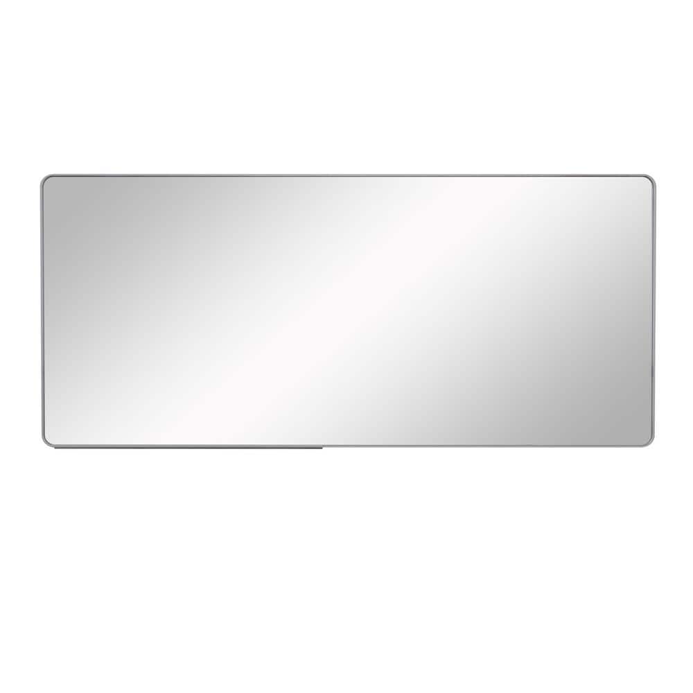 72 in. W x 32 in. H Silver Rectangular Bathroom Wall Mirror with Removable 