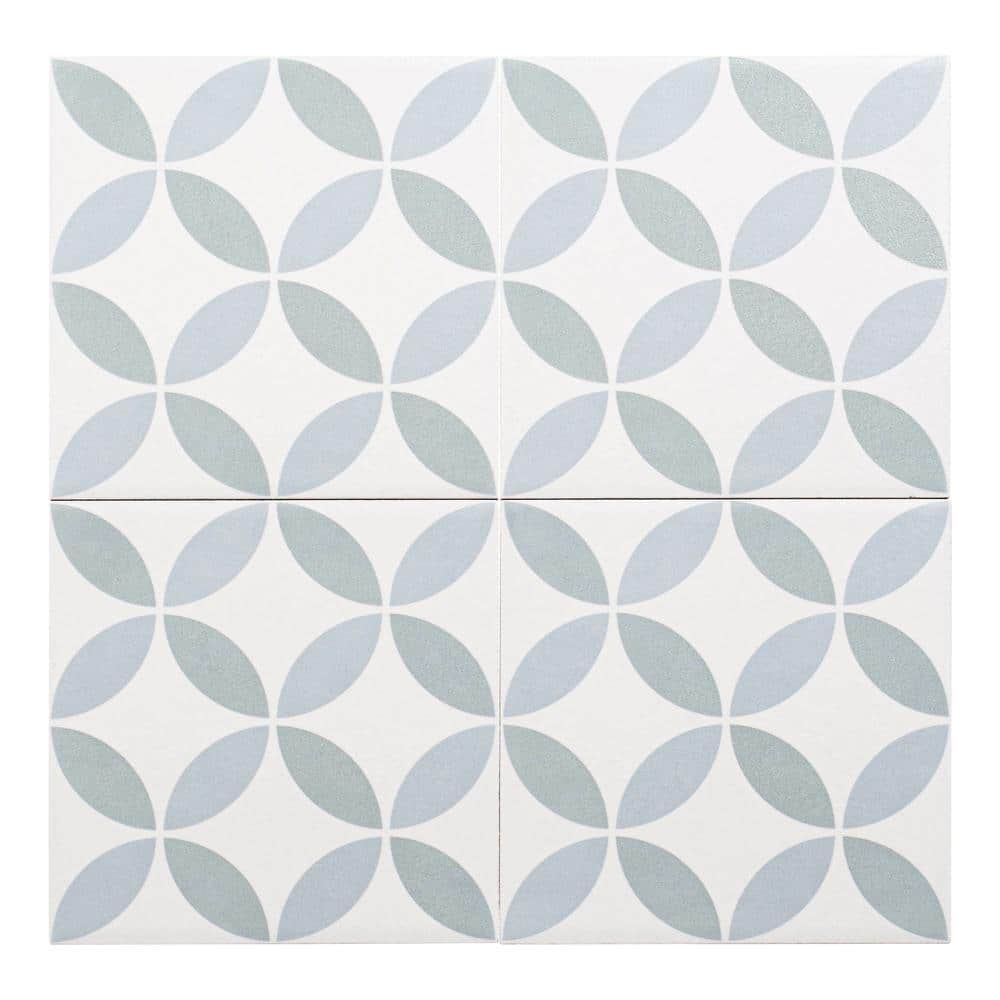 Lazio Green and White 6x6 Matte Porcelain Tile