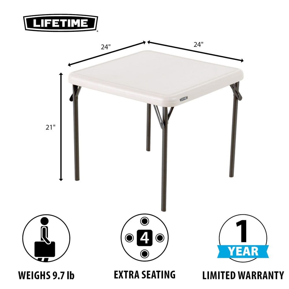Almond Square Metal and Plastic Kids Folding Table