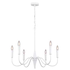 Brielle 6-Light Matte White Candle Style Chandelier
