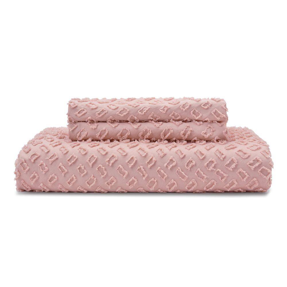Mauve Twin Clipped Tufted Microfiber Duvet Cover Set