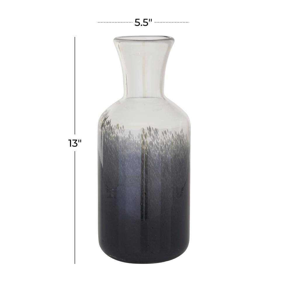 Gray Ombre Glass Coastal Table Vase, 13.2"