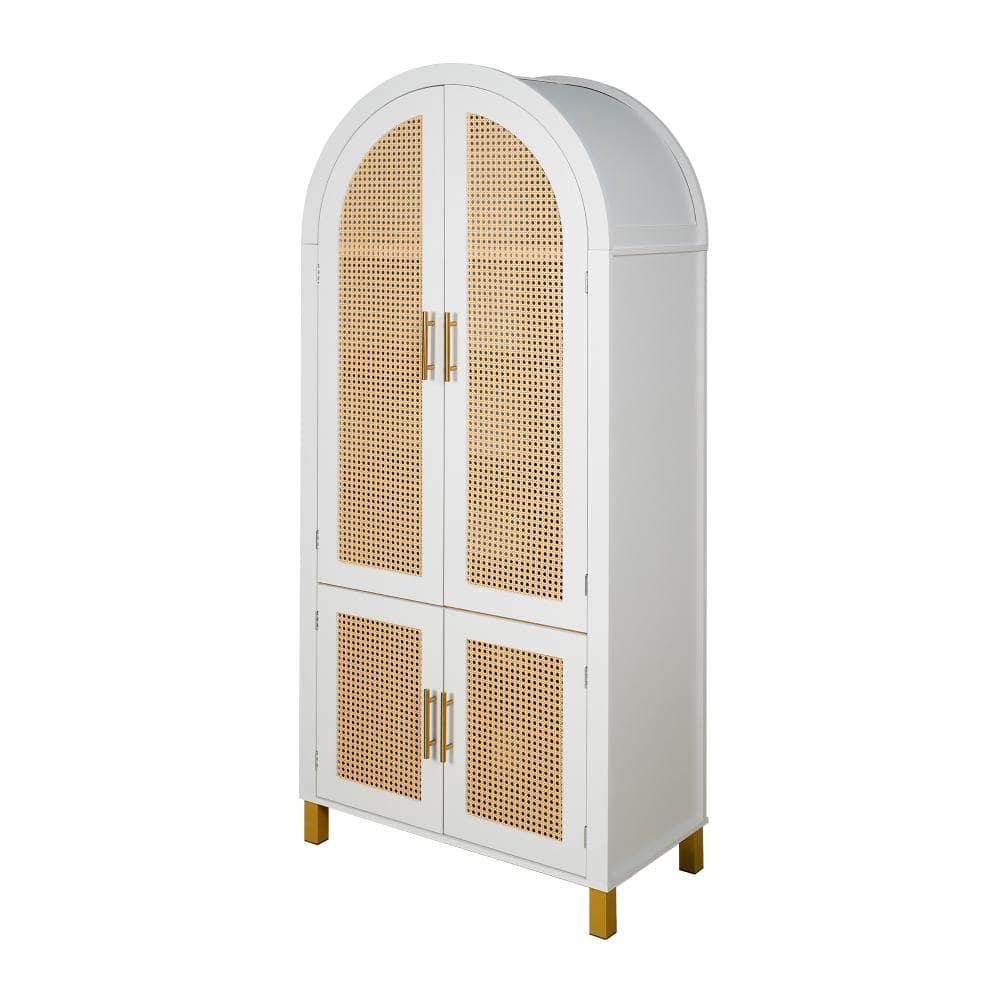 31 in. W x 15.75 in. D x 70.8 in. H White Linen Cabinet with Rattan Doors & Adjustable Shelves price history on PriceWatchPro