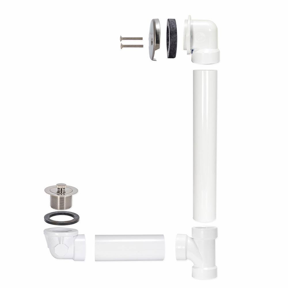 Brushed Nickel Lift and Lock Drain Kit with PVC Tubing