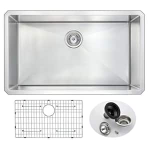 VANGUARD Series Undermount Stainless Steel 32 in. 0-Hole Single Bowl Kitchen Sink